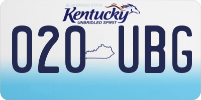 KY license plate 020UBG