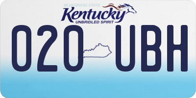 KY license plate 020UBH
