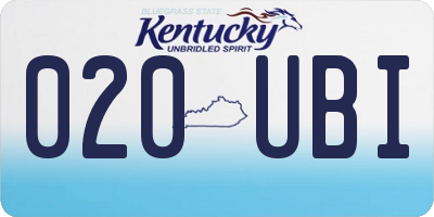 KY license plate 020UBI