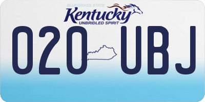 KY license plate 020UBJ