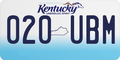 KY license plate 020UBM