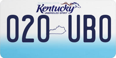 KY license plate 020UBO