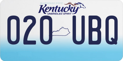 KY license plate 020UBQ