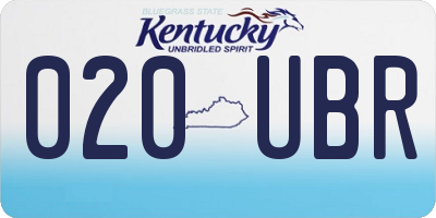 KY license plate 020UBR