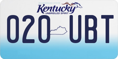 KY license plate 020UBT