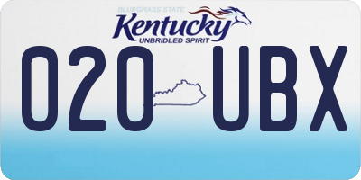 KY license plate 020UBX