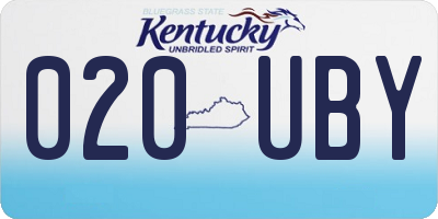 KY license plate 020UBY