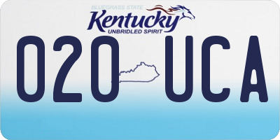 KY license plate 020UCA