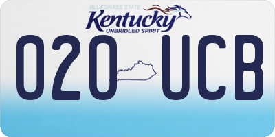 KY license plate 020UCB
