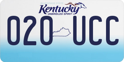 KY license plate 020UCC
