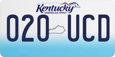 KY license plate 020UCD