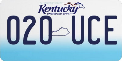 KY license plate 020UCE