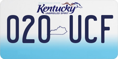 KY license plate 020UCF