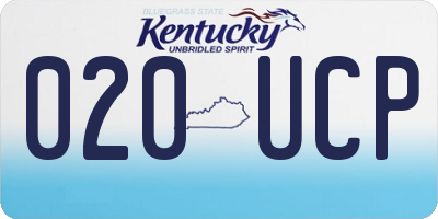 KY license plate 020UCP