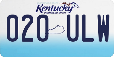 KY license plate 020ULW