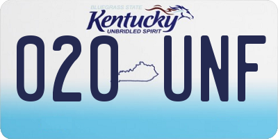 KY license plate 020UNF