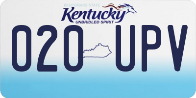 KY license plate 020UPV