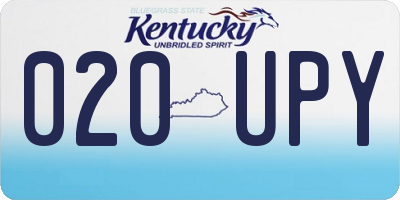 KY license plate 020UPY
