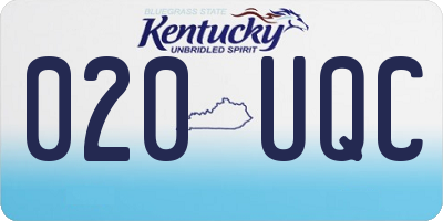 KY license plate 020UQC