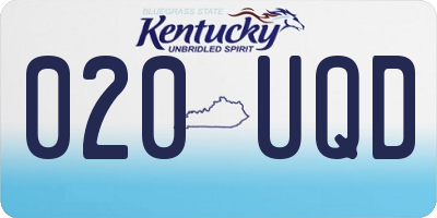 KY license plate 020UQD