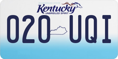 KY license plate 020UQI