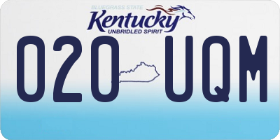 KY license plate 020UQM
