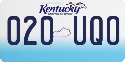 KY license plate 020UQO