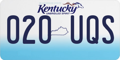 KY license plate 020UQS