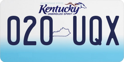 KY license plate 020UQX