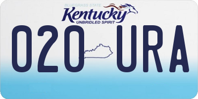 KY license plate 020URA