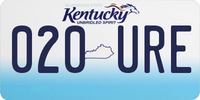 KY license plate 020URE