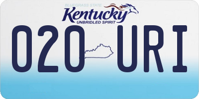 KY license plate 020URI