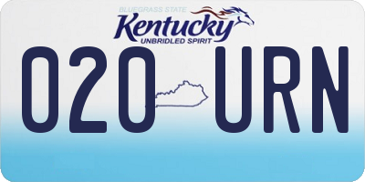 KY license plate 020URN