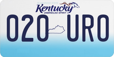 KY license plate 020URO
