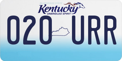 KY license plate 020URR