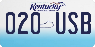 KY license plate 020USB