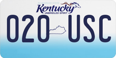 KY license plate 020USC