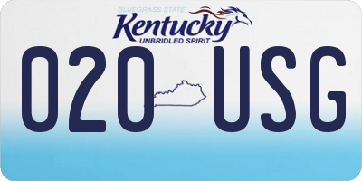 KY license plate 020USG