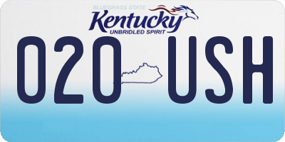 KY license plate 020USH
