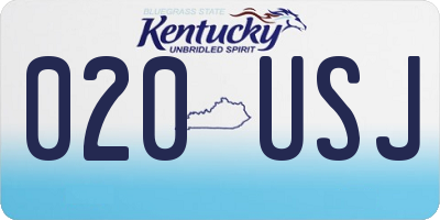 KY license plate 020USJ