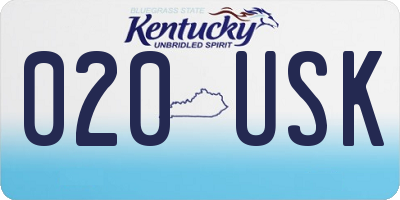 KY license plate 020USK