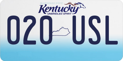 KY license plate 020USL