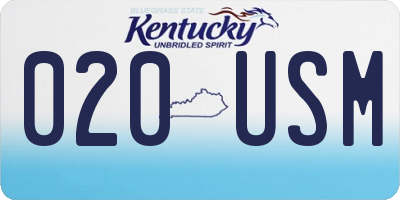 KY license plate 020USM