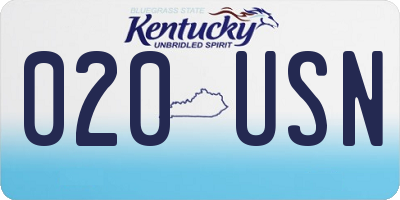 KY license plate 020USN