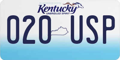 KY license plate 020USP