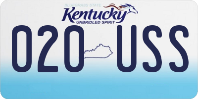 KY license plate 020USS