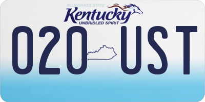 KY license plate 020UST