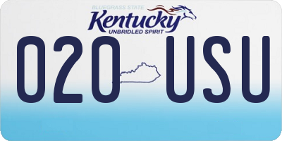 KY license plate 020USU