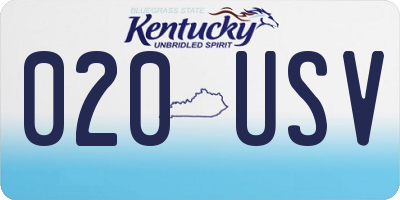 KY license plate 020USV