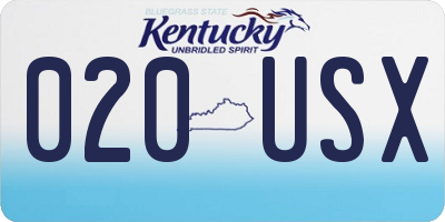KY license plate 020USX